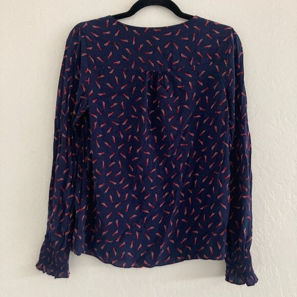 Boden Kara Shooting Star Blouse Long Sleeve Shirt Dainty Girly Smocked Preppy 4 - Picture 7 of 12